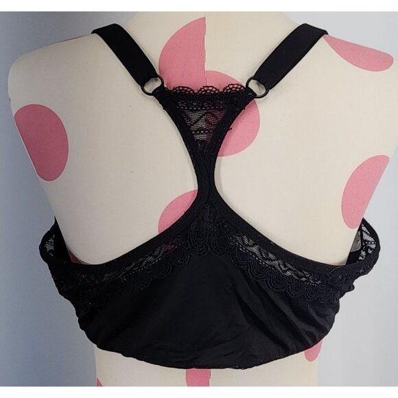 Women's Sweet Nothings by Lilyette Black Lace Back Racerback Bra 42D Underwire - Picture 4 of 9